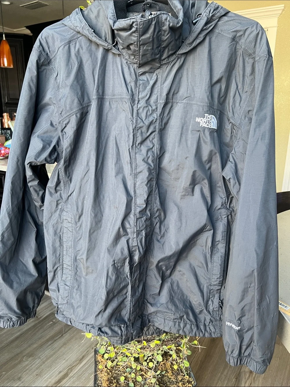 The North Face Men's Black Hooded Rain Jacket, Sz Med